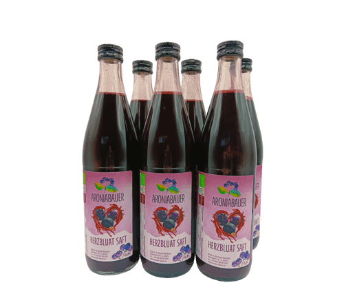 6er Karton Herzbluat Saft ARONIA, JOHANNISBEERE, HOLUNDERBEERE